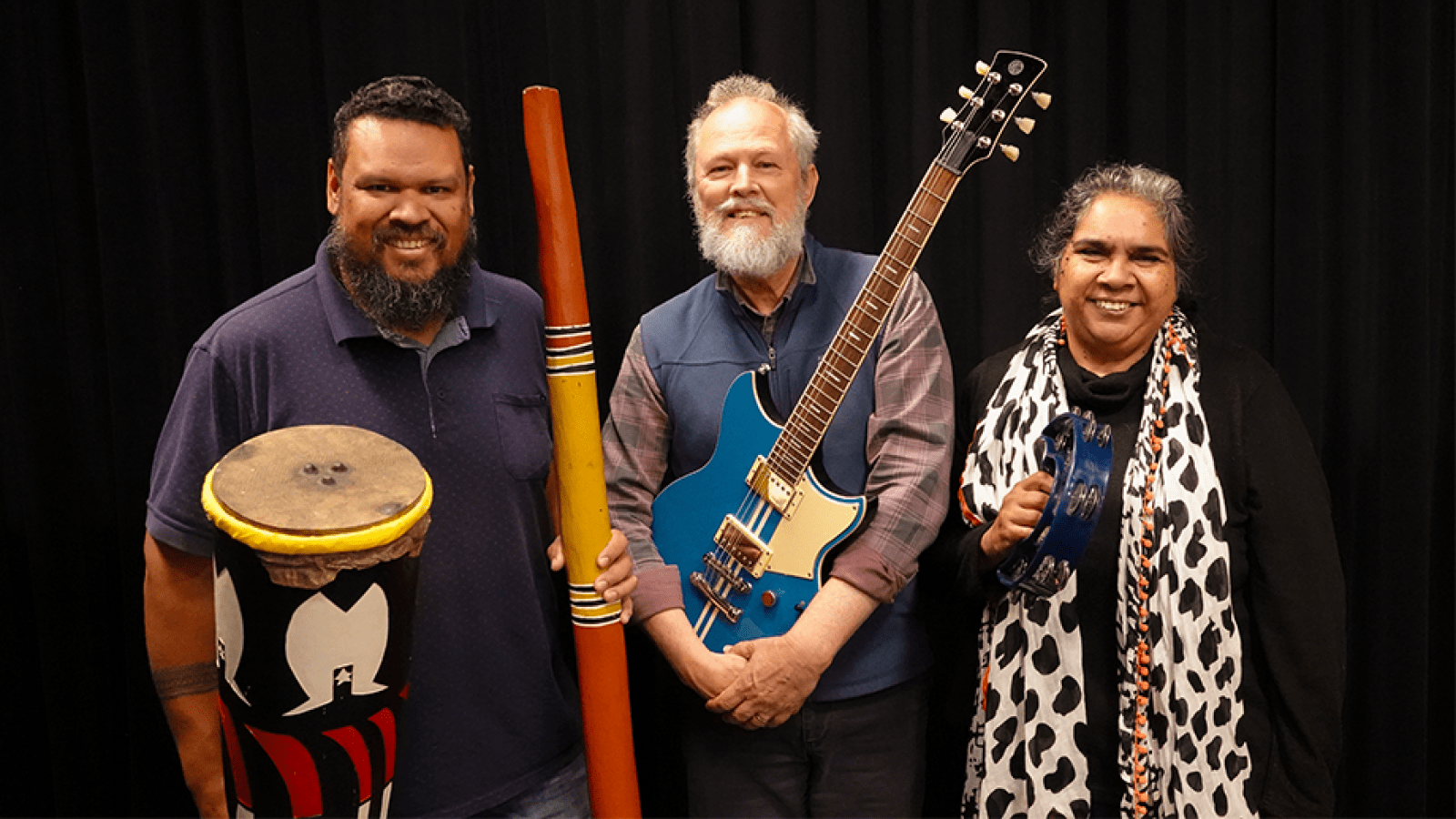 From left to right: Will Kepa, Christopher Sainsbury, Brenda Gifford. Image: Erika McGown/ANU.
