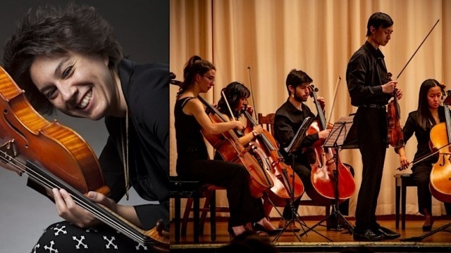 Images L-R: Tahlia Petrosian (photo by Gert Mothes), ANU Chamber Orchestra performing at The RAG Holmes Tribute Concert, Yass Memorial Hall (photo by Peter Jones).
